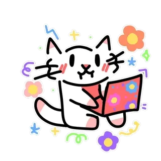 💝 644d5bdc gatto, laptop, cartone animato, animale, adesivo whatsapp sticker