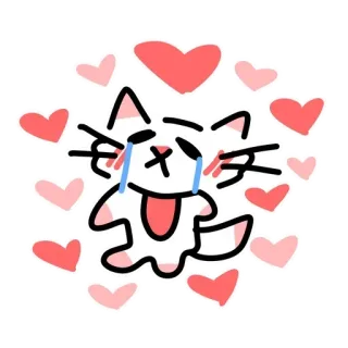 😭 6baf2d92 gatto, cuore, carino, emoji, amore, adesivo whatsapp sticker