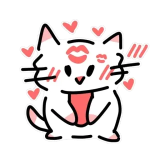 💋 d419bccb gatto, bacio, cuore, carino, adesivo, animale, amore whatsapp sticker