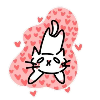 💋 e7988098 gatto, cuori, carino, amore, animale, adesivo whatsapp sticker