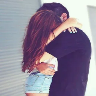 ❤ 0b0d820f przytulanie, uczucie, romans, miłość, para, obejmowanie telegram sticker