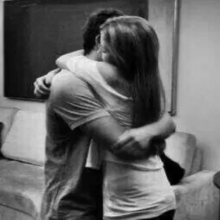 ❤ 6a2576eb przytulanie, miłość, objęcia, związek, uczucie, para telegram sticker