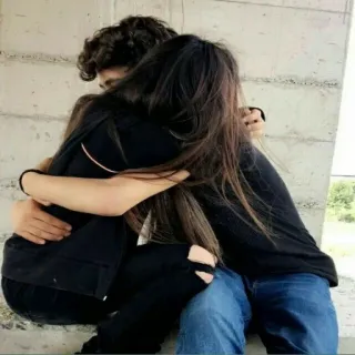 ❤ a82dcd1b uścisk, para, obejmować, miłość, związek, ludzie telegram sticker