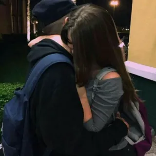 ❤ cfac87ba para, przytulanie, miłość, uczucie, romantyzm telegram sticker