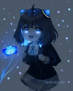 ✨ 1bc7fad1 Anya Forger Spy x Family @arts.d.pirate anime, kartun, Spy x Family, Anya, imut, bunga, bercahaya whatsapp sticker