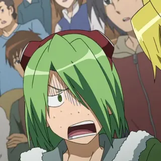 🌿 252bbd27 애니메이션, 충격, 초록 머리, 만화 telegram sticker