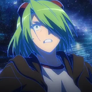 🌿 38f1c862 애니메이션, 만화, 여자, 초록 머리, 캐릭터 telegram sticker