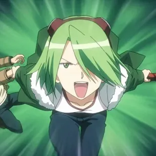 🐾 43bf4913 애니메이션, 만화, 초록 머리, 캐릭터 telegram sticker