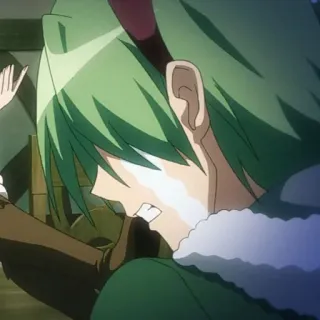 🐾 6f86fbcd 애니메이션, 울음, 슬픔, 초록머리 telegram sticker