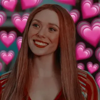 ❤️ 607aac70 Wanda Maximoff 완다 막시모프, 스칼렛 위치, 마블, 엘리자베스 올슨, 하트 telegram sticker