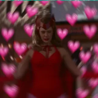 ❤️ 61072b21 Wanda Maximoff WandaVision 완다 막시모프, 스칼렛 위치, 마블, 슈퍼히어로, 완다비전 telegram sticker