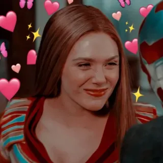 ❤️ 67bb4655 Wanda Maximoff WandaVision 마블, 슈퍼히어로, 어벤져스, 스칼렛 위치, TV 프로그램 telegram sticker