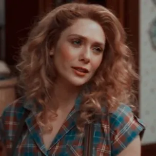 ☕️ b3ad2ac0 Wanda Maximoff WandaVision 완다 막시모프, 엘리자베스 올슨, 완다비전, 마블, 캐릭터, 배우 telegram sticker