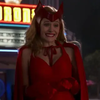 ☕️ be7b3bf8 Wanda Maximoff WandaVision 완다 막시모프, 스칼렛 위치, 완다비전, 마블, 슈퍼히어로, 엘리자베스 올슨 telegram sticker