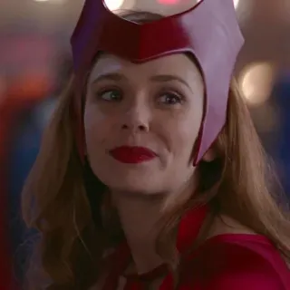 ☕️ c9428310 Wanda Maximoff 완다, 스칼렛 위치, 마블, 슈퍼히어로, 빨간색 telegram sticker