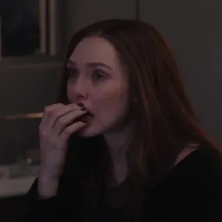 ☕️ c984a174 Wanda Maximoff 여자, 먹는, 인물사진 telegram sticker