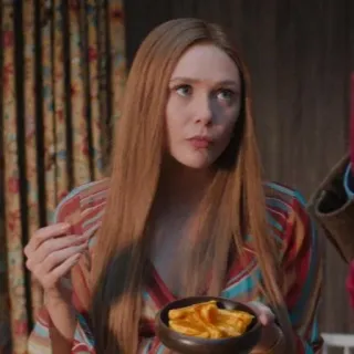 ☕️ db976627 Wanda Maximoff 완다 막시모프, 스칼렛 위치, 마블, 슈퍼히어로, 엘리자베스 올슨 telegram sticker