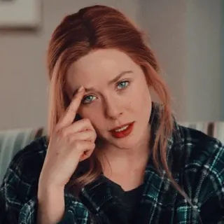 ☕️ eeba2b9b Wanda Maximoff WandaVision 완다, 스칼렛 위치, 마블, 완다비전, 엘리자베스 올슨 telegram sticker