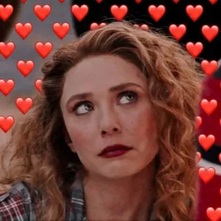 ❤️ f870fdcb Wanda Maximoff WandaVision 엘리자베스 올슨, 마블, 슈퍼히어로, TV 프로그램, 인물 사진 telegram sticker
