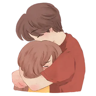 🤗 098dcdcf hug, couple, love, relationship, affection, embrace telegram sticker