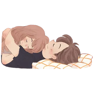 😴 165cffd2 couple, sleeping, love, relationship, cartoon, cute telegram sticker