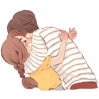 🤗 1c418357 hug, love, embrace, affection, cute, cartoon, illustration telegram sticker