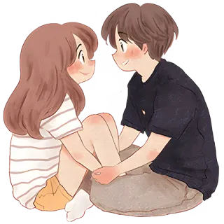 😊 8f88370f cartoon, couple, romance, love, relationship, cute, drawing telegram sticker
