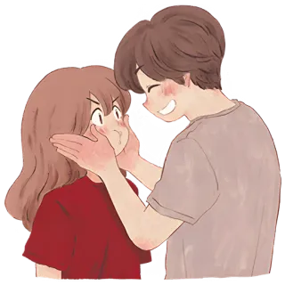 😍 c6124faf couple, love, cartoon, romance, happy, relationship telegram sticker