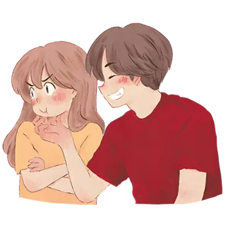 😆 f0b549a1 cartoon, couple, relationship, angry, happy, love telegram sticker