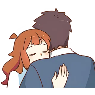 🤗 0d5b1067 abrazo, cariño, dibujos animados, pareja, anime telegram sticker