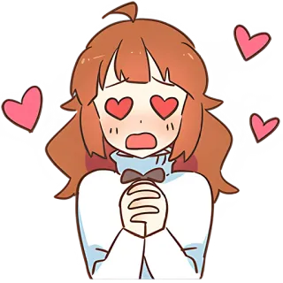 😍 11c7c5e6 Anime, Amor, Corazones, Dibujos animados, Chica, Afecto telegram sticker