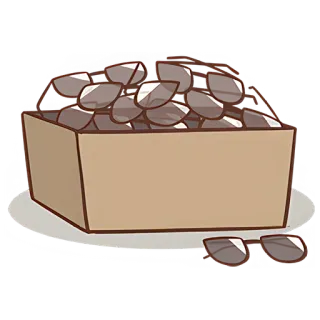 😎 3819db15 gafas de sol, caja, accesorios, moda, estilo, sol, ojos, gafas telegram sticker