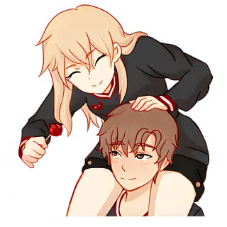 😁 1c8a047b Аниме, Пара, Мило, Друзья, Девушка, Парень, Нежный, Сладкий telegram sticker