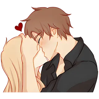 😘 50f5f67b пара, поцелуй, любовь, романтика, нежность, романтический, отношения telegram sticker