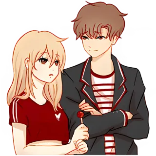 🤔 c6e5d433 пара, мультфильм, аниме, молодые, любовь, отношения telegram sticker