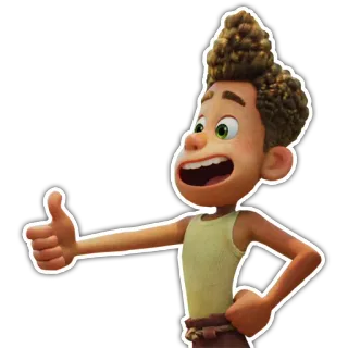 👍 22fdadd5 Alberto Scorfano Luca лука, альберто скорфано, дисней, пиксар, персонаж, большой палец вверх telegram sticker