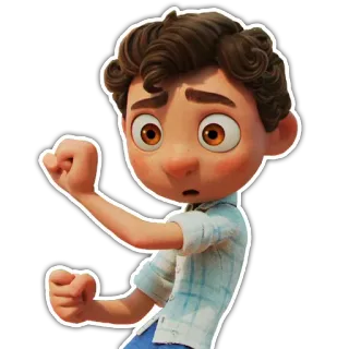 😖 36fa07f5 Luca Лука, Дисней, персонаж, мультфильм, Пиксар, морской монстр telegram sticker