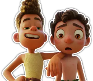 😧 4079c081 Luca Лука, Альберто Скорфано, Пиксар, Дисней, дружба, морской монстр telegram sticker