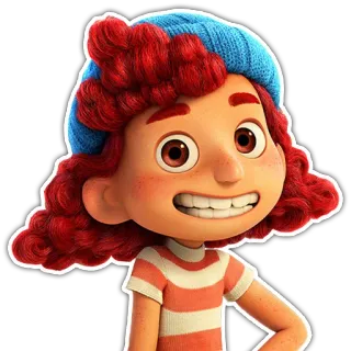 😀 678b40cf Giulia Marcovaldo Luca Лука, Джулия Марковальдо, Анимационный персонаж, Дисней, Пиксар telegram sticker