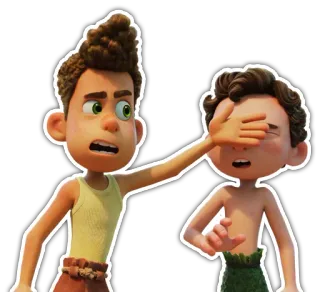 😑 6813c5b7 Luca лука, disney, pixar, мультфильм, персонажи, друзья, морской монстр telegram sticker