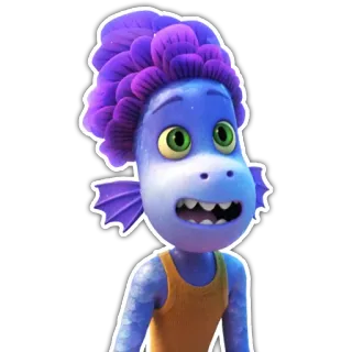 😃 93357c37 Luca Paguro Luca Мультфильм, Дисней, Пиксар, Лука, Морской монстр, Персонаж telegram sticker