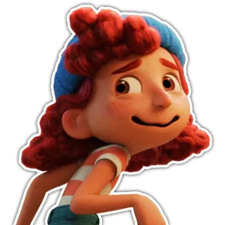 😖 d12f4249 Giulia Marcovaldo Luca Джулия, Лука, мультфильм, друг, персонаж telegram sticker