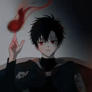 😈 16140aee Anime, Mangá, Sombrio, Magia, Menino, Personagem telegram sticker