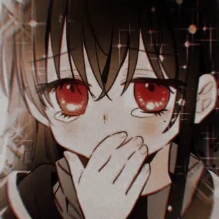 😈 1b6fe2b3 Anime, Triste, Chorando, Garota, Olhos vermelhos, Mangá telegram sticker