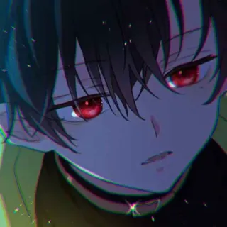 😈 2f7f46b0 Anime, Menino, olhos vermelhos, Desenho animado, Ilustração telegram sticker