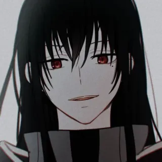 😈 43e71c9e Anime, Mangá, Personagem, Cabelo escuro, Olhos vermelhos telegram sticker