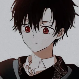 😈 509b75ee garoto anime, olhos vermelhos, cabelo escuro, anime, personagem telegram sticker