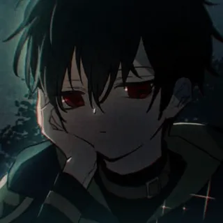 😈 5bd97ff0 Anime, Menino, olhos vermelhos, triste, Mangá telegram sticker