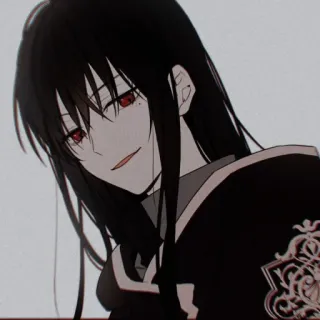 😈 7346f6f0 Anime, Mangá, Mulher, Cabelo preto, Olhos vermelhos telegram sticker