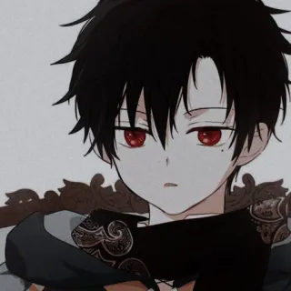 😈 7e19a991 Anime, Mangá, Menino, Cabelo preto, Olhos vermelhos telegram sticker